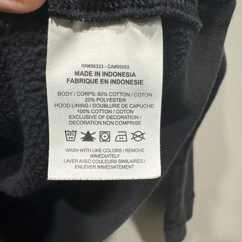 Nike Sportswear Club Sweatshirt Fleece Hooded Black Pullover Relaxed Men Small